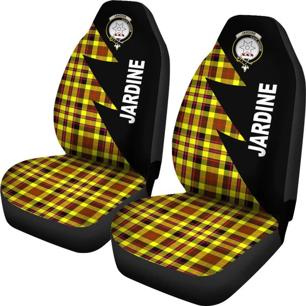 Scottish Jardine Clan Crest Tartan Car Seat Covers - Flash Style 2