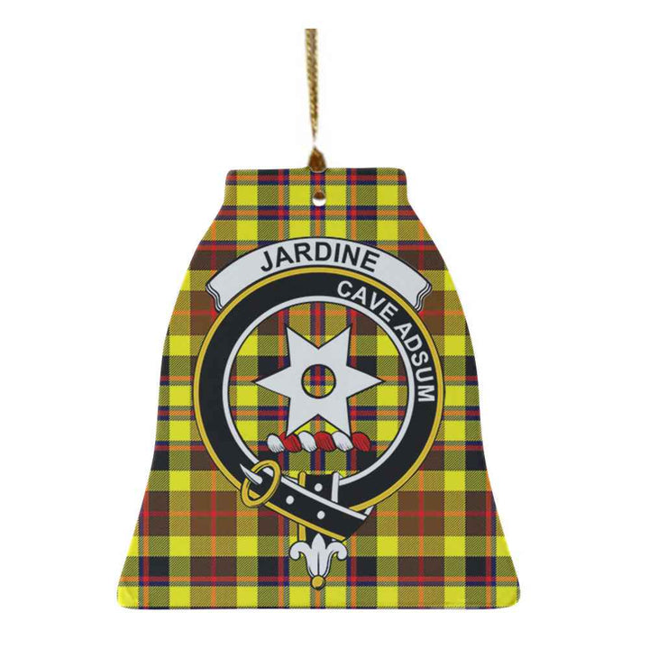 Scottish Jardine Clan Crest Tartan Ceramic Ornament Bell Shape Tartan Plaid