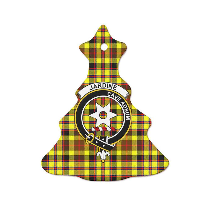 Scottish Jardine Clan Crest Tartan Ceramic Ornament Tree Shape Tartan Plaid