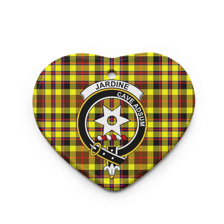 Scottish Jardine Clan Crest Tartan Ceramic Ornament Heart Shape Tartan Plaid