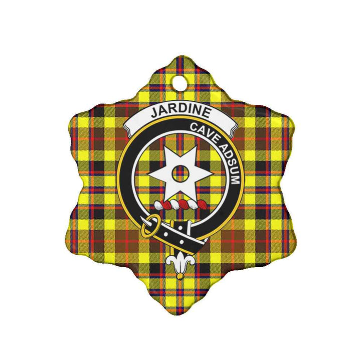 Scottish Jardine Clan Crest Tartan Ceramic Ornament Snow Flake Shape Tartan Plaid