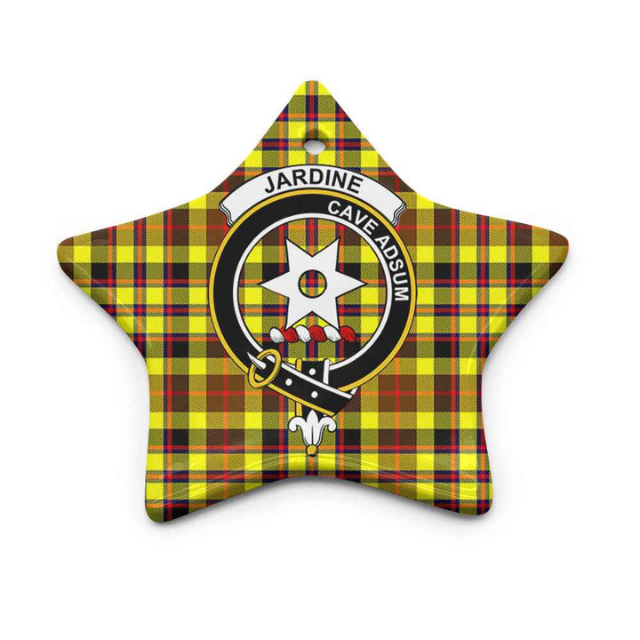 Scottish Jardine Clan Crest Tartan Ceramic Ornament Star Shape Tartan Plaid