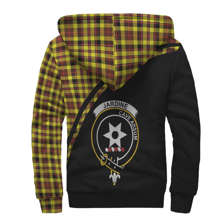 Scottish Jardine Clan Crest Tartan Curve Sherpa Hoodie