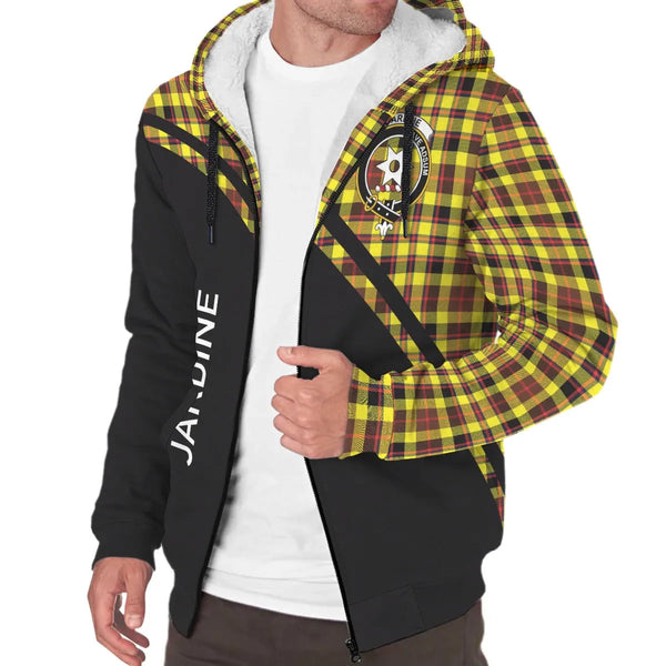 Scottish Jardine Clan Crest Tartan Curve Sherpa Hoodie