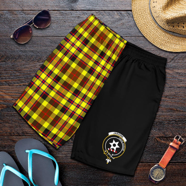 Scottish Jardine Clan Crest Tartan Half of Me Men's Shorts