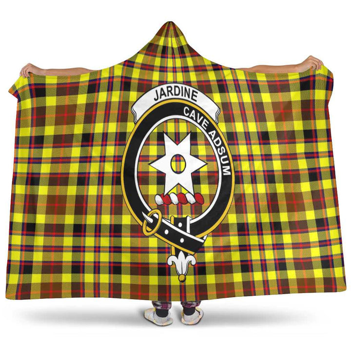 Scottish Jardine Clan Crest Tartan Hooded Blanket Tartan Plaid 1