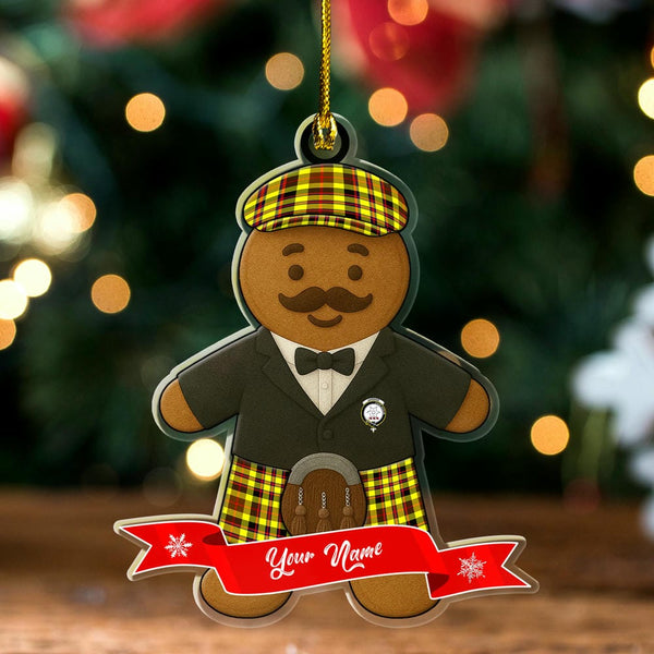 Scottish Jardine Clan Crest Tartan Ornament Custom Gingerbread Scotsman Tartan Plaid
