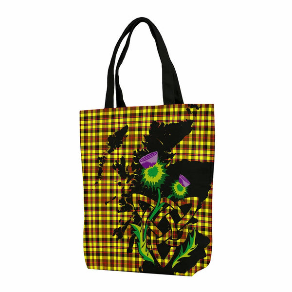 Scottish Jardine Clan Tartan Canvas Bag With Shoulder Strap With Thistle Tartan Plaid 1