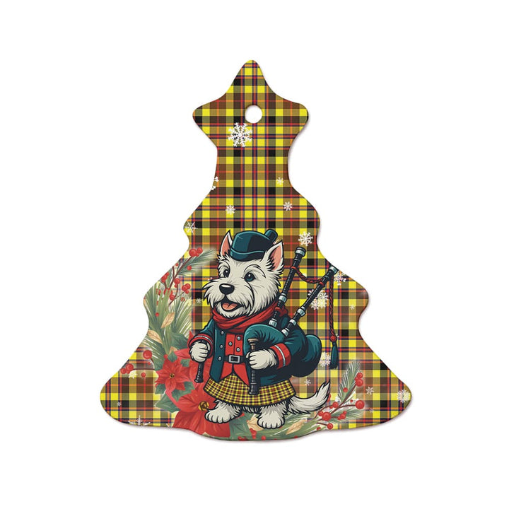 Scottish Jardine Clan Tartan Ceramic Ornament Cute Scottish Terrier Dog Tree Style Tartan Plaid