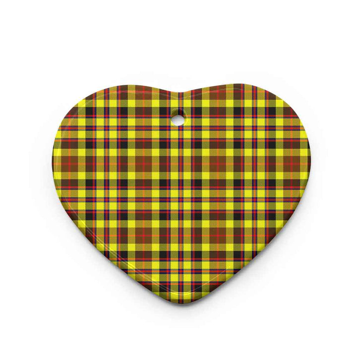 Scottish Jardine Clan Tartan Ceramic Ornament Heart Shape Tartan Plaid
