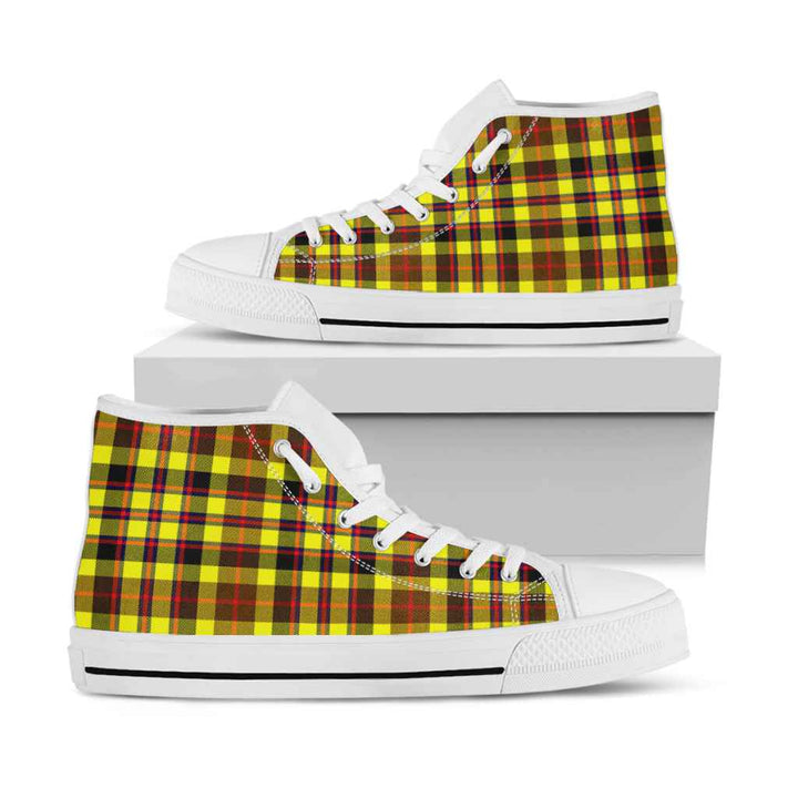 Scottish Jardine Clan Tartan High Top Shoes White Sole Tartan Plaid