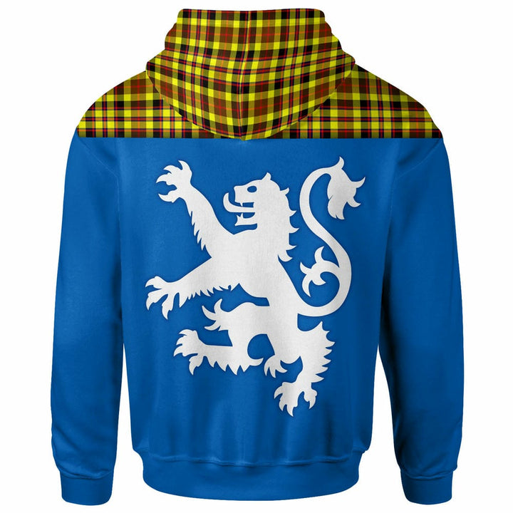 Scottish Jardine Clan Tartan Hoodie - Lion Rampant of Scotland With Flag back Side Tartan Plaid