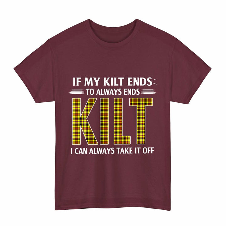 Scottish Jardine Clan Tartan Kilt Pride T-Shirt Tartan Plaid Maroon Color