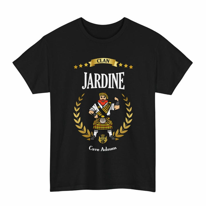 Scottish Jardine Clan Tartan T-Shirt - Motto Scotsman Tartan Plaid Black Color
