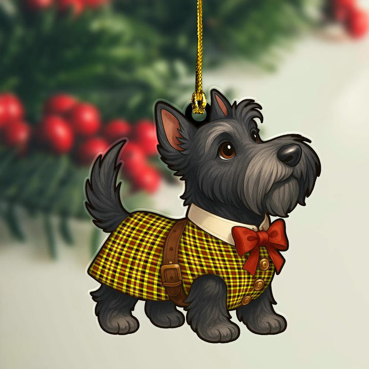 Scottish Jardine Clan Tartan Ornament Scottie Dog Tartan Plaid