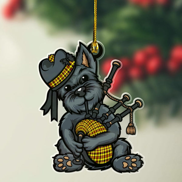 Scottish Jardine Clan Tartan Ornament Scottish Terrier Plays The Bagpipes Tartan Plaid