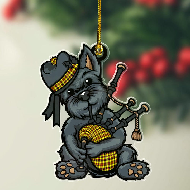 Scottish Jardine Clan Tartan Ornament Scottish Terrier Plays The Bagpipes Tartan Plaid