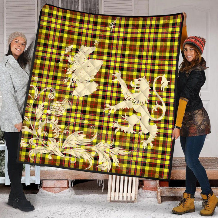 Scottish Jardine Clan Tartan Quilt Rampant Lion with Thistle Tartan Plaid 2