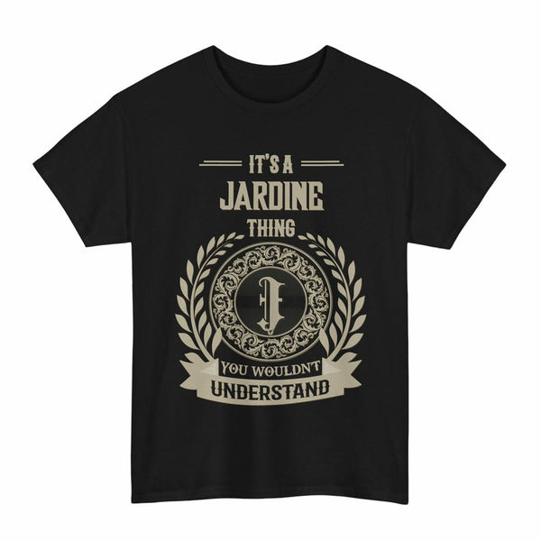 Scottish Jardine Clan Tartan T-Shirt - Vintage Family Name Tartan Plaid Black Color