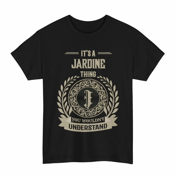 Scottish Jardine Clan Tartan T-Shirt - Vintage Family Name Tartan Plaid Black Color