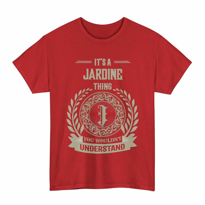 Scottish Jardine Clan Tartan T-Shirt - Vintage Family Name Tartan Plaid Red Color