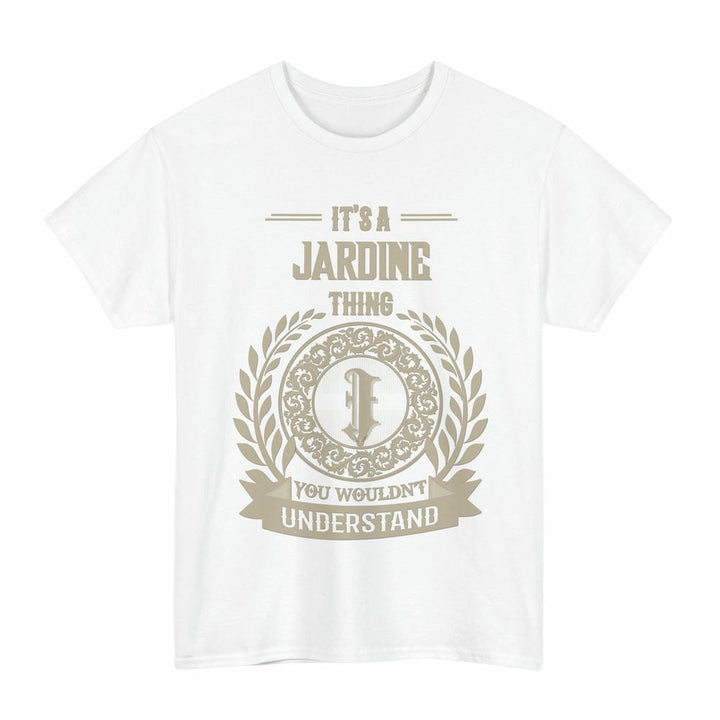 Scottish Jardine Clan Tartan T-Shirt - Vintage Family Name Tartan Plaid White Color