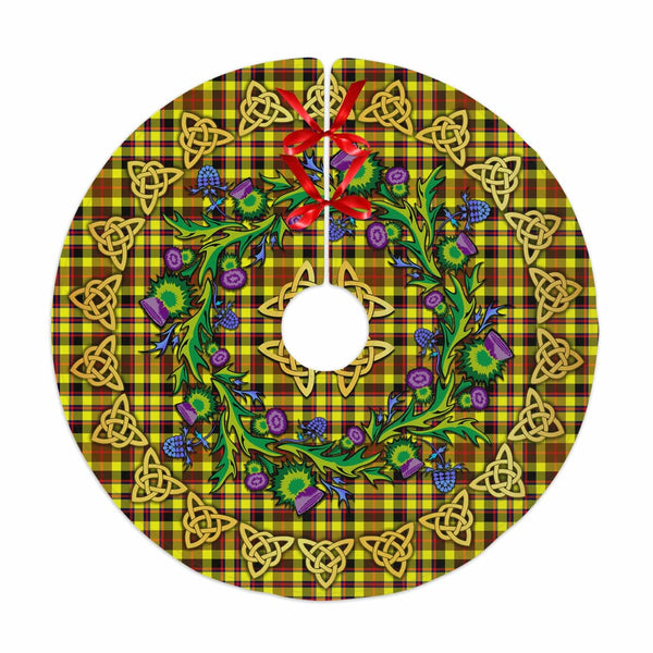 Scottish Jardine Clan Tartan Thistle Celtic Knot Christmas Tree Skirt No Tassels Tartan Plaid 1