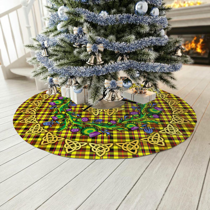 Scottish Jardine Clan Tartan Thistle Celtic Knot Christmas Tree Skirt No Tassels Tartan Plaid 3