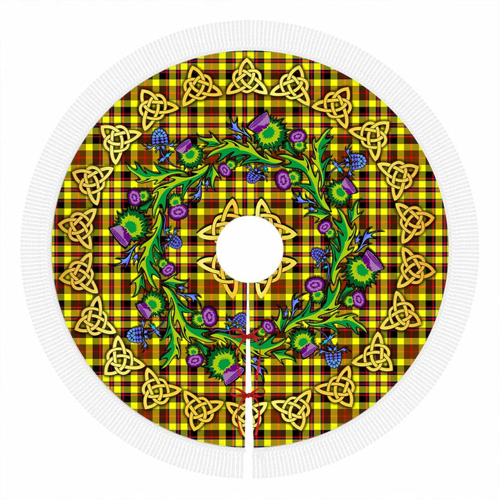 Scottish Jardine Clan Tartan Thistle Celtic Knot Christmas Tree Skirt Tassels Tartan Plaid 1