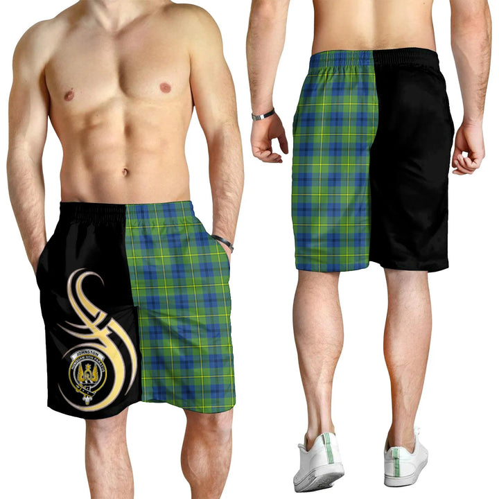 Scottish Johnston Ancient Clan Crest Tartan Believe in Me Men's Shorts
