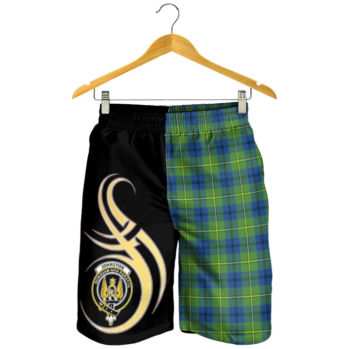 Scottish Johnston Ancient Clan Crest Tartan Believe in Me Men's Shorts