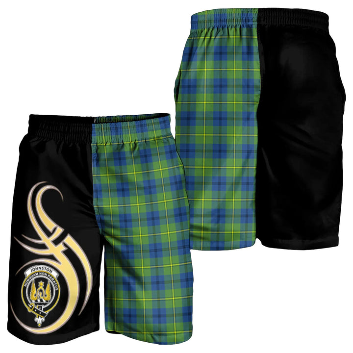 Scottish Johnston Ancient Clan Crest Tartan Believe in Me Men's Shorts