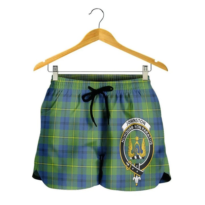 Scottish Johnston Ancient Clan Crest Tartan Women Shorts