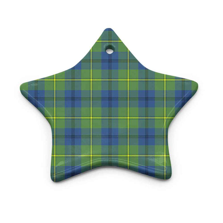Scottish Johnston Ancient Clan Tartan Ceramic Ornament Star Shape Tartan Plaid