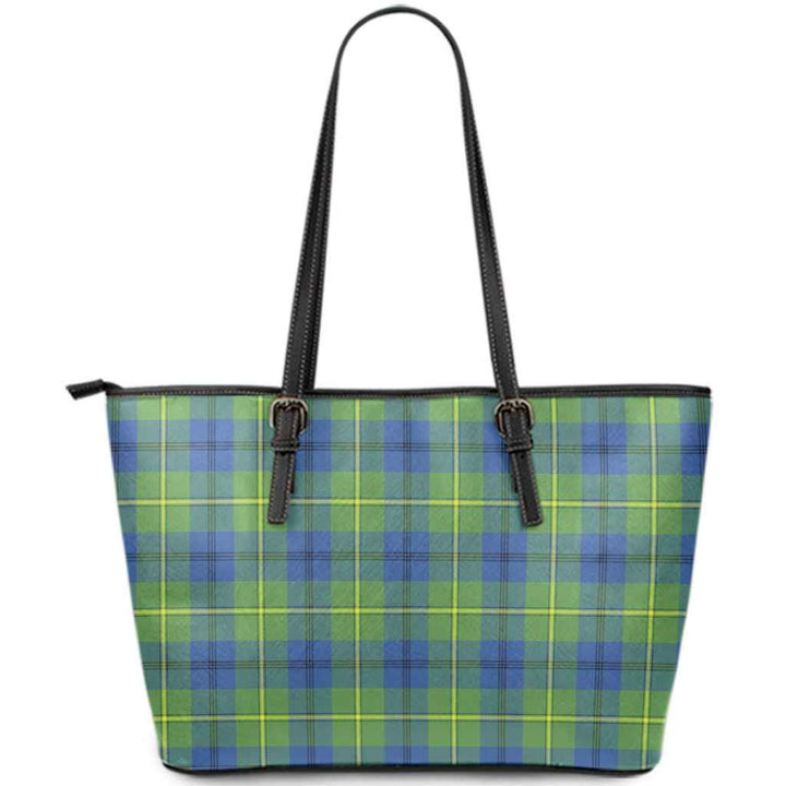 Scottish Johnston Ancient Clan Tartan Leather Tote Tartan Plaid