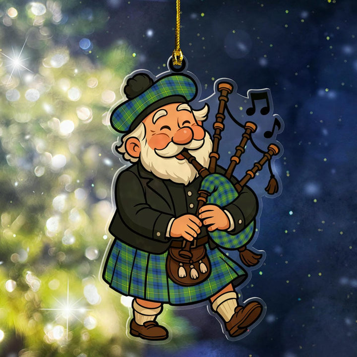 Scottish Johnston Ancient Clan Tartan Ornament Scottish Santa In Kilt Tartan Plaid
