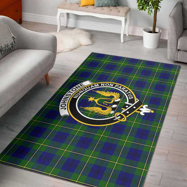 Scottish Johnston Clan Crest Tartan Area Rug Tartan Plaid 1