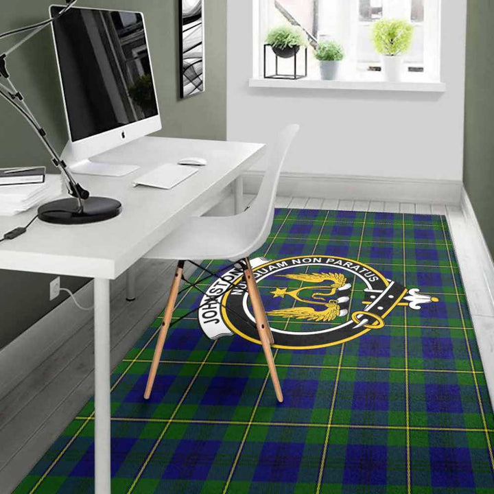 Scottish Johnston Clan Crest Tartan Area Rug Tartan Plaid 4