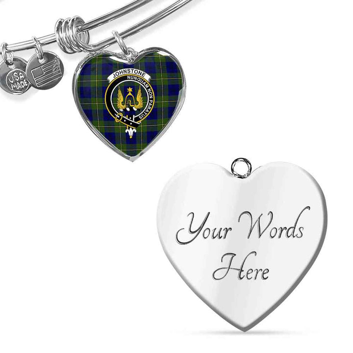 Scottish Johnston Clan Crest Tartan Bangle Heart Tartan Plaid 3