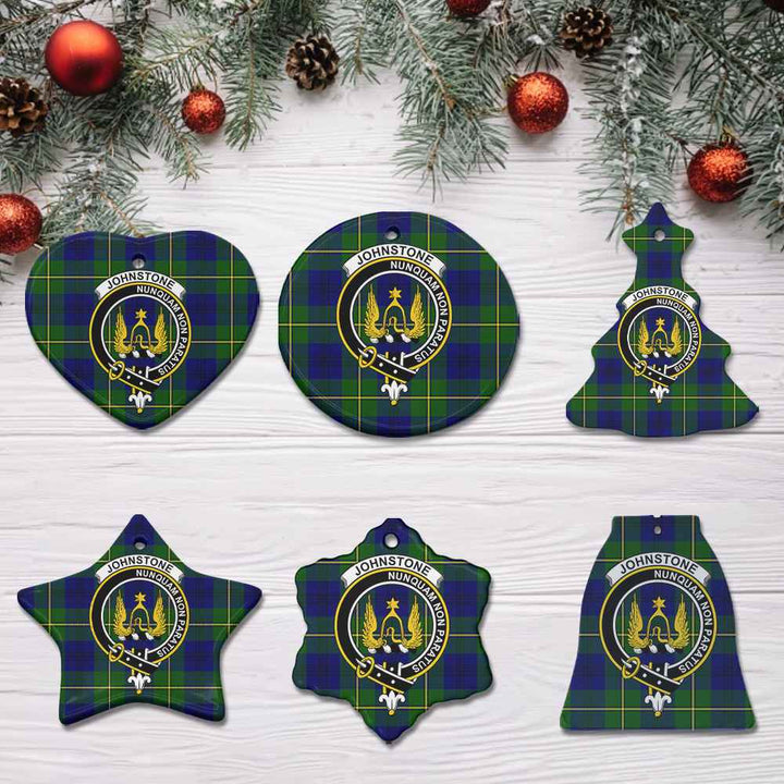 Scottish Johnston Clan Crest Tartan Ceramic Ornament All Tartan Plaid