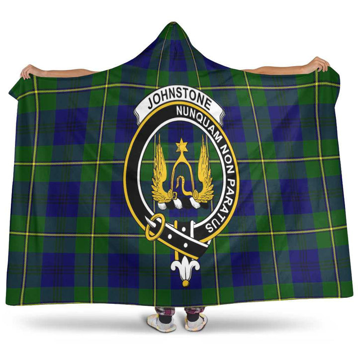 Scottish Johnston Clan Crest Tartan Hooded Blanket Tartan Plaid 1