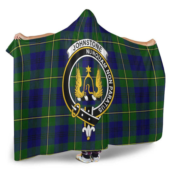 Scottish Johnston Clan Crest Tartan Hooded Blanket Tartan Plaid 2