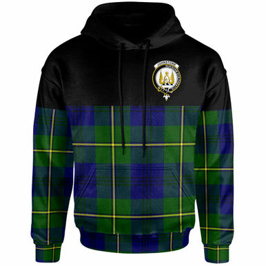 Scottish Johnston Clan Crest Tartan Hoodie - Horizontal Style Front Side Tartan Plaid