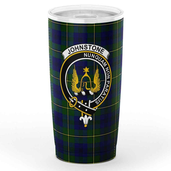 Scottish Johnston Clan Crest Tartan Insulated Tumbler Tartan Plaid 1