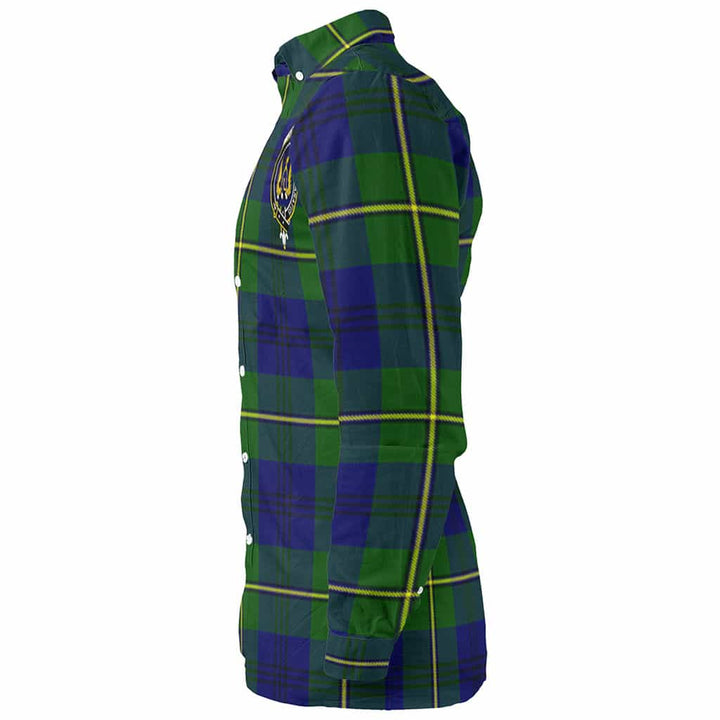 Scottish Johnston Clan Crest Tartan Long Sleeve Shirt Tartan Plaid