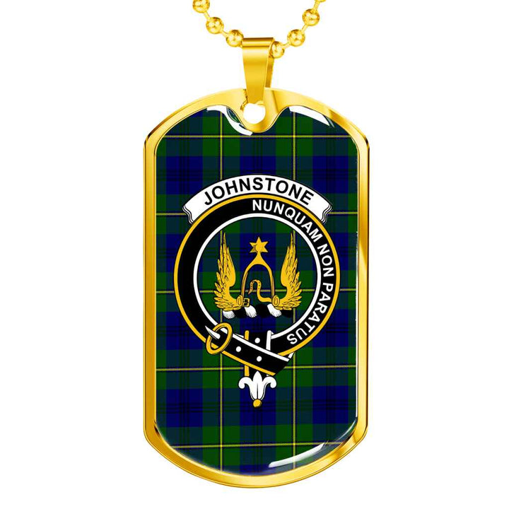 Scottish Johnston Clan Crest Tartan Military Dog Tag Necklace Tartan Plaid 2