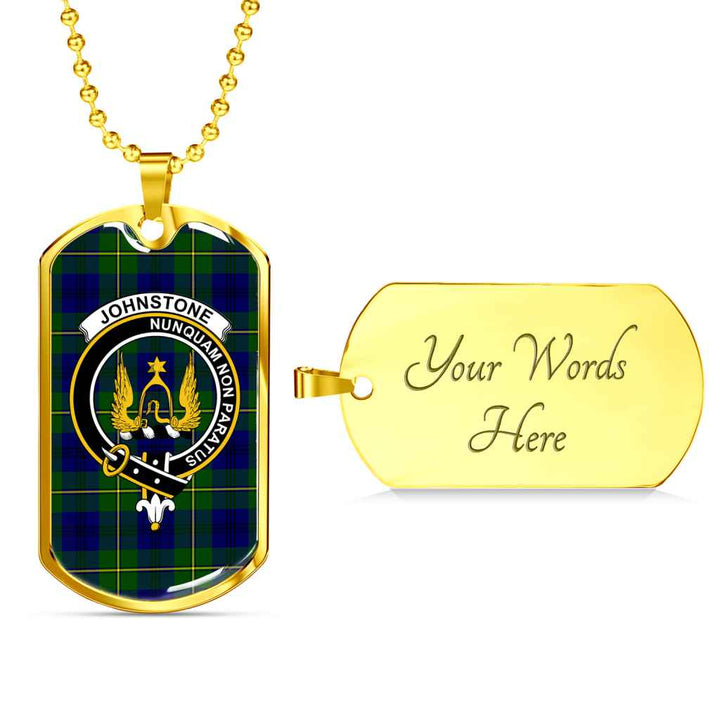 Scottish Johnston Clan Crest Tartan Military Dog Tag Necklace Tartan Plaid 4