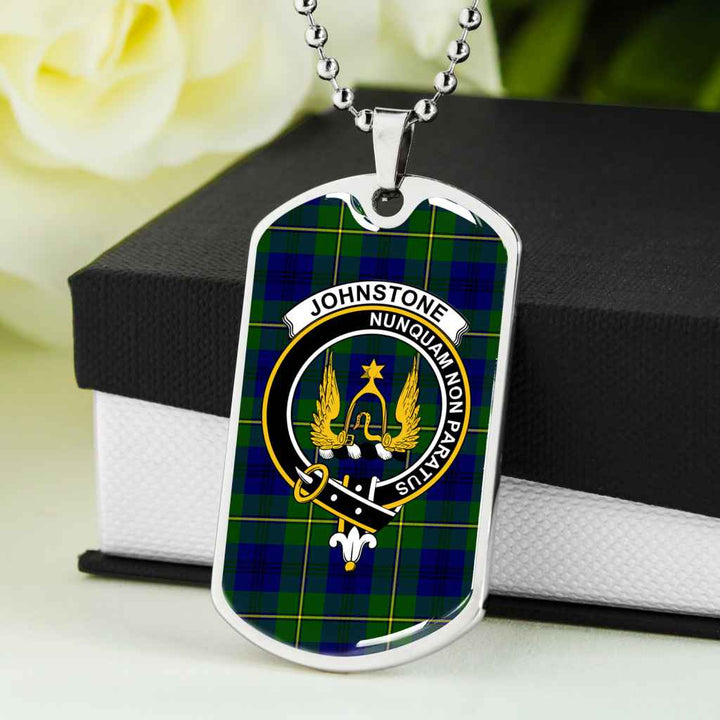 Scottish Johnston Clan Crest Tartan Military Dog Tag Necklace Tartan Plaid 5
