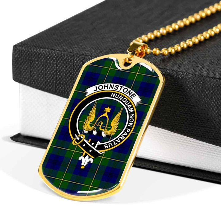Scottish Johnston Clan Crest Tartan Military Dog Tag Necklace Tartan Plaid 6