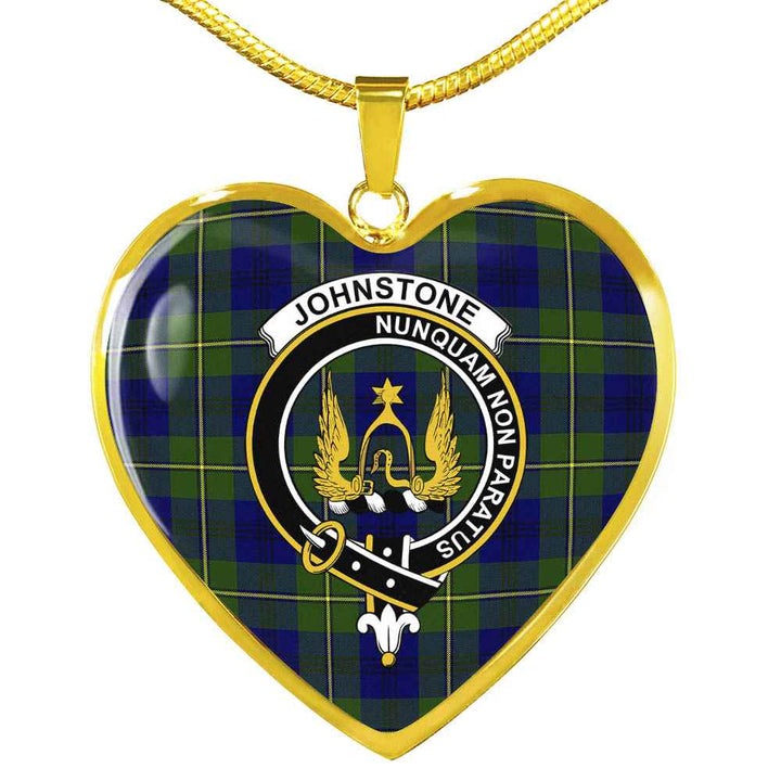 Scottish Johnston Clan Crest Tartan Necklace Heart Tartan Plaid 2